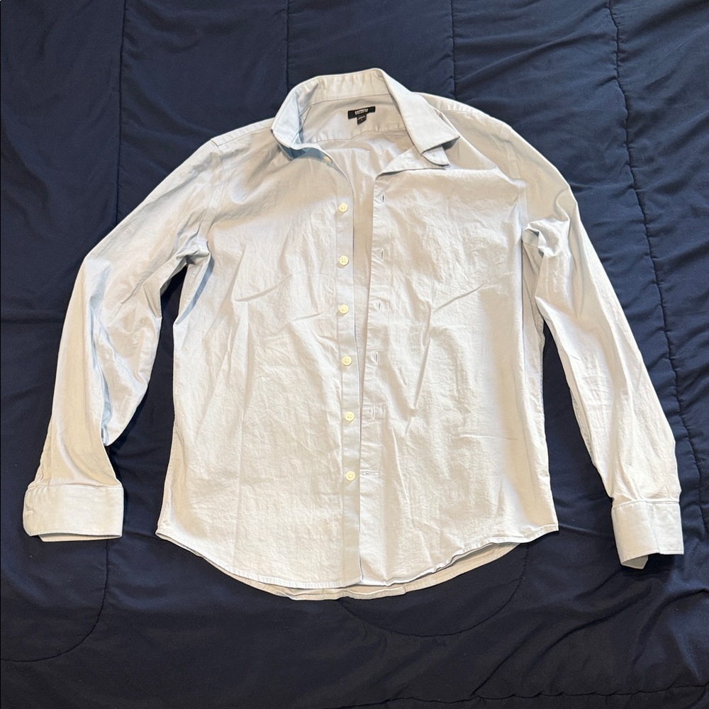 Express Men's Light Blue Button-Up Shirt